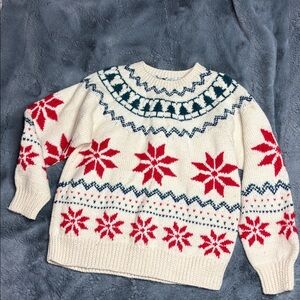 Vtg Jos a bank clothiers wool chrustmas sweater M FLAWS